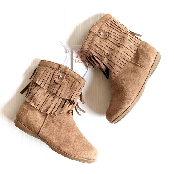 jumping beans Other - JUMPING BEANS optimistic double fringe tan suede boots